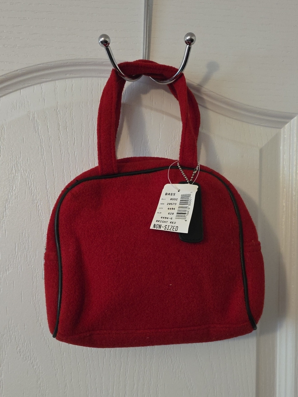 Bass Red Womens Felt Tote Handbag